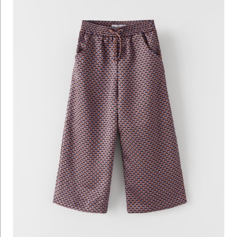 Zara Girls Printed Wide Leg Pants